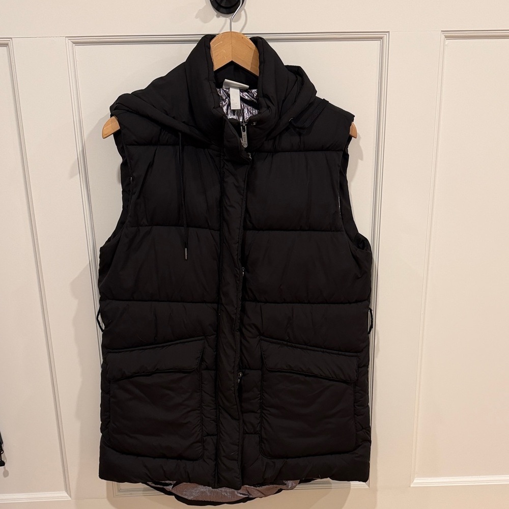 Zella Black Hooded Puffer Vest